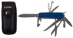 Нож ЗУБР "ЭКСПЕРТ" складной многофункциональный, пластиковая рукоятка, "12 в 1" 47785