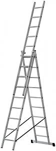 Лестница трехсекционная алюминиевая, 3 х 9 ступеней, H=257/426/591 см, вес 11,18 кг FIT