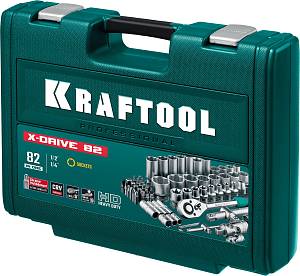 KRAFTOOL X-Drive 82, 82 предм., (1/2″+1/4″), универсальный набор инструмента (27887-H82)